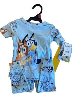 Bluey Character Toddler Snug Fit Two-Piece Sleep Set Size 18M Sleepwear Blue New